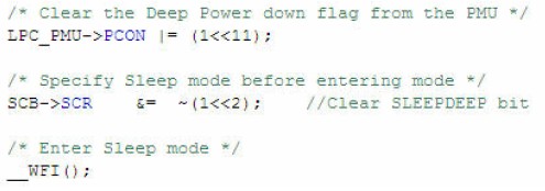示例代码（睡眠模式）--LPCXpresso环境下的LPC1100低功耗模式和唤醒时钟